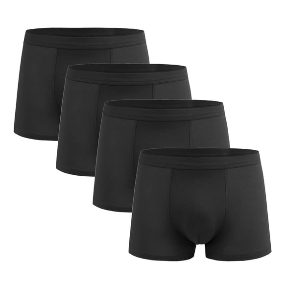 Posijego Men's Underwear 4 Pack Cotton Boxer Briefs for Men Breathable Comfortable Soft Underpants Boxers