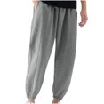 thumbnail image 1 of Mens Pants, Mens Solid Color Pocket Drawstring Casual Youth Versatile Sports Oversized Pants, 1 of 6