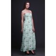 thumbnail image 3 of Bimba Robe à Bretelles Smockée en Georgette pour Femmes à Imprimé de Fleurs et de Chardonnerets Dorés - Très Grand, 3 of 7