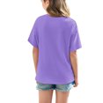 thumbnail image 4 of Hauts d'Été pour Adolescentes 2025 T-Shirts Surdimensionnés à Manches Courtes Chic Décontracté Col Rond Mode, 4 of 5