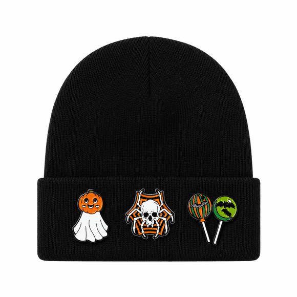 Charms Kids' Halloween Winter Beanie with Removable Mix-and-Match Charms