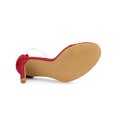 thumbnail image 3 of BLISSFUL STEP Sandales à Talon Aiguille à Bride Cheville Transparente pour Femmes Rouge 10, 3 of 7