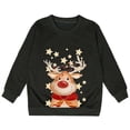 thumbnail image 4 of PMVFHDE Liquidation Chandails en Molleton Mignons pour Filles Automne et Hiver Imprimé de Noël Col Rond Manches Longues Décontracté Sans Capuche Chandails en Molleton Mignons, Noir, 13-14 Ans, 4 of 4