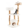 thumbnail image 1 of Gymax 49'' Tall Wooden Cat Tree Solid Wood Cat Tower with Jute Scratching Posts, 1 of 10