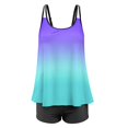 thumbnail image 3 of Plus Size Tankini Swimsuits for Women Two Piece Bathing Suits Tummy Control Long Torso Tank Tops with Boyshorts, 3 of 7