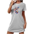 thumbnail image 2 of Mefallenssiah Chemise de Nuit Courte Surdimensionnée pour Femmes Mode Imprimé Poitrine Manches Courtes, 2 of 7