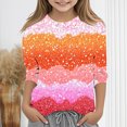 thumbnail image 3 of lcziwo T-Shirts à Paillettes pour Filles à Manches 3/4, Imprimé à Sequins, T-Shirts de Fête des Fêtes, Tuniques Décontractées et Chic à Col Rond, Chemises Multicolores, Ropa de Verano Para Mujer, 3 of 6