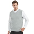 thumbnail image 1 of TOPTIE Men's 100% Cotton Knit Sweater Vest, V Neck, 1 of 9