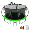 thumbnail image 1 of Jump Into Fun Trampoline 12FT, 1200LBS Trampoline for Adults Kids, Trampoline with Enclosure, Basketball Hoop, Wind Stakes & Ladder, Recreational Outdoor Heavy Duty Trampoline, 1 of 7