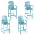 thumbnail image 1 of Gymax 4PCS Tall Adirondack Chair w/Back Armrests & Footrest for Balcony Porch Deck Turquoise, 1 of 10