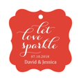 thumbnail image 1 of Darling Souvenir Custom Let Love Sparkle Wedding Hang Tags Personalized Fancy Frame Paper Tags -Red-100 Tags, 1 of 1