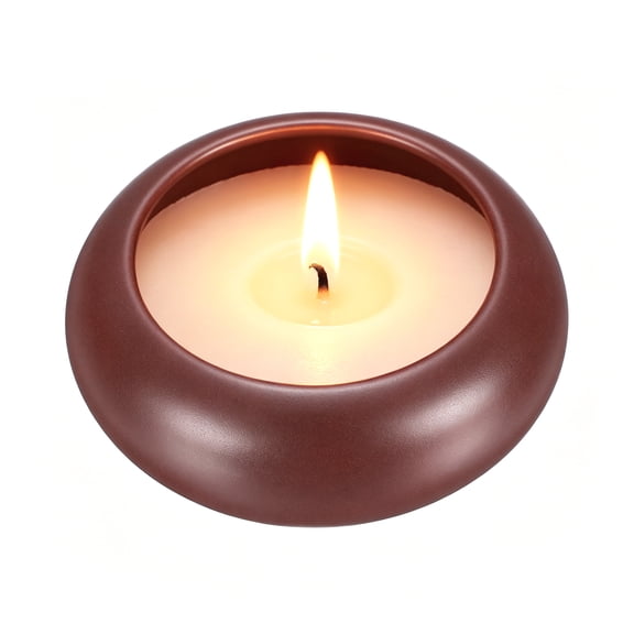 Uxcell Porte-Bougie Chauffe-Plat en Galets, Porte-Bougie Chauffe-Plat de 1,2 Pouces de Hauteur, Fait à la Main en Céramique Décorative Apaisante, Accent de Déco pour la Maison pour Centre de Table Mariage, Bourgogne