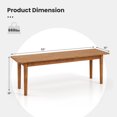 thumbnail image 3 of Gymax Solid Wood Dining Bench Entryway Bench w/ Rubber Wood Legs for Bedroom Oak, 3 of 9