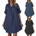 thumbnail image 4 of adviicd Robes Grande Taille pour Femmes 2024 Imprimé Floral Col en V Manches Courtes Fendue Robe Maxi de Plage BU1,TTTG, 4 of 5