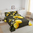 thumbnail image 2 of YST Kids Lemon Down Comforter Queen Size 3Pcs,Yellow Summer Lemon Comforter Set For Young,Hawaii Tropical Fruit Bedding Set,Farmhouse Green Leaf Down Comforter 1 Comforter with 2 Pillow Cases, 2 of 5