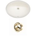 thumbnail image 1 of 19.5-in. W CUPC Oval Bathroom Undermount Sink Set In Biscuit - Gold Hardware AI-20483, 1 of 6