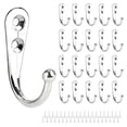 thumbnail image 1 of Crochets pour Suspendre - Crochet Mural Rétro Quincaillerie Antirouille pour Manteau Serviette Vêtements Lot de 20 Argent, 1 of 7