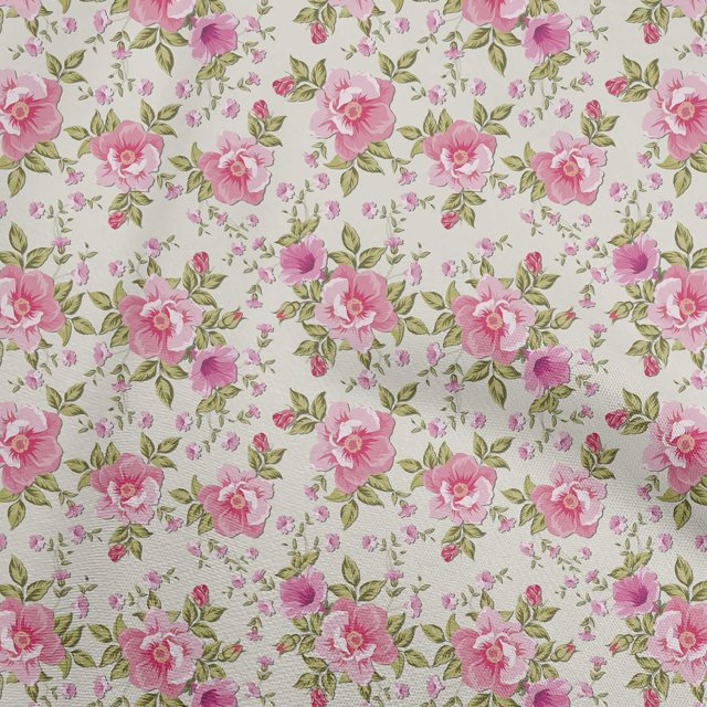oneOone Polyester Spandex Fuschia Pink Fabric Floral Craft Projects Decor Fabric Printed By The Yard 56 Inch Wide