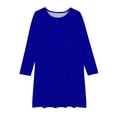 thumbnail image 5 of MeetoTime Robe de Performance pour Filles à Manches Longues, Couleur Unie, Col Rond, Extensible, Robe de Récital Scolaire, 4-14 Ans, Vêtements pour Enfants, 5 of 5