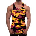 thumbnail image 3 of BADHUB Mens Color Block Muscle Tank Topsssss Clearance Workout Athletic Sleeveless Crew Neck Shirts OrangeL, 3 of 6
