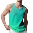 thumbnail image 3 of Sentmoon Mens Tank Tops Workout Summer Sleeveless Crew Neck Fitness Clothing Gradient Color Relaxed Fit Men Compression Shirt Vacation for Running in Hot Weather Multicolor XXXXL, 3 of 8