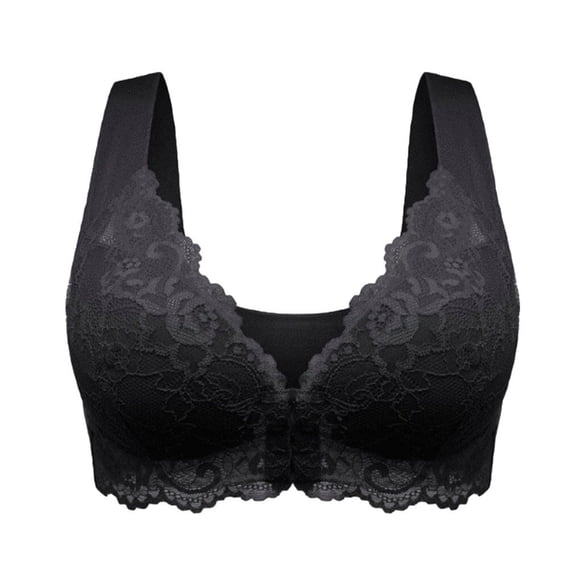 pitrice Front Closure Beauty Back Comfortable Shaping Push Up Seamless Beauty Back Sports BraWomens Casual Comfort Lace Black M