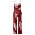 thumbnail image 3 of B91xZ Combinaison Large pour Femmes Bretelles Spaghetti Réglables Salopettes Longues Pantalon Harem avec Poches, Rouge S, 3 of 5
