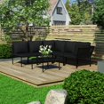thumbnail image 1 of vidaXL 6 Piece Garden Lounge Set with Cushions Black PVC, 1 of 5