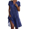 thumbnail image 1 of FcBaudy Robe à Manches Courtes à Col en V Longueur Genou, Robes d'Été pour Femmes, Robes pour Femmes Nouvelle Collection Printemps/été Robe à Pois à Col en V Robe à Manches Courtes à Col en V Longueur Genou Robe Femme, 1 of 1