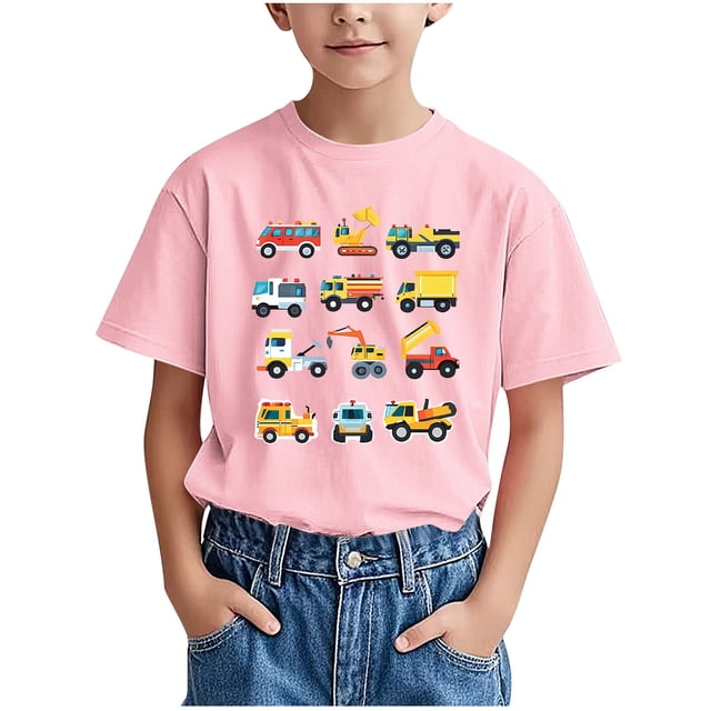 WRKEKC T-Shirts d'Été pour Garçons, T-Shirts Décontractés pour Garçons, T-Shirts Polyvalents Décontractés à Manches Courtes pour Enfants avec Motif Imprimé et Col Rond