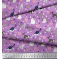 thumbnail image 2 of Soimoi Rayon Fabric Heart,Footprint & Cat Animal Printed Fabric 1 Yard 42 Inch Wide, 2 of 3