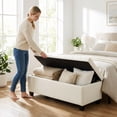 thumbnail image 3 of Banc-pouf de rangement Noble House de 127 cm, pour entrée moderne, 3 of 10