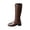 Brown, variant on LOVZFMLL Boots for Women Mid Calf Chelsea Boots Buckle Round Toe Slip Resistant Low Block Heel Leather Fall Winter Fashion