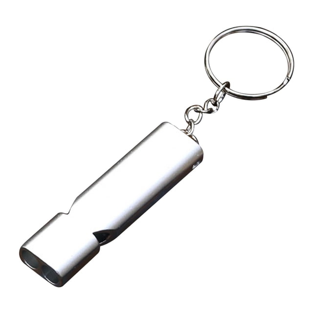 Sifflet de Survie Extérieur à Double Tube à Haute Fréquence en Alliage d'Aluminium pour Camping, Randonnée, Alpinisme, Signal de Secours d'Urgence