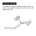 thumbnail image 4 of Unique Bargains 10Set Ribbon Crimp Clamp Ends Lobster Claw Clasps & Chain 13mm Silver Tone for DIY, 4 of 7