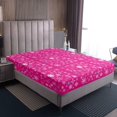 thumbnail image 3 of YST Draps de Lit Roses pour Filles Drap-Housse Flocon de Neige Blanc Format Double, Literie Saison Hivernale Nature Abstraite Drap Floral, Housse de Lit Colorée Neige pour Chambre d'Enfants Décorative (Poche Profonde), 3 of 5