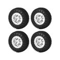 thumbnail image 3 of Front Rear Rubber Tires, Durable Wear  Heavy Duty Anti Skid Strong Cushioning RC Tires and Wheel Rims Set  for 1/24 RC Car Black,Silver,Red, 3 of 8