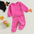 thumbnail image 4 of Fortune Toddler Girls Boys Long Sleeve Ghost Print Sweatshirts Long Pants 2Pcs Fall Set, 4 of 9