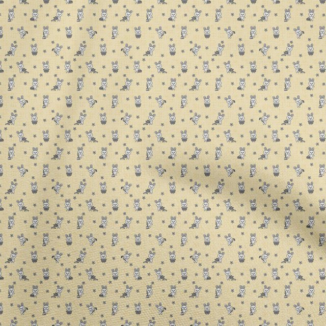 oneOone Cotton Poplin Yellow Fabric Kids Animal Craft Projects Decor Fabric Printed By The Yard 56 Inch Wide
