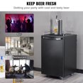 thumbnail image 2 of KFFKFF Kegerator à Bière, Système à Robinet Unique, Frigo à Barils Complet avec Tablettes Ajustables, Réservoir de CO2, Récupérateur de Gouttes et Garde-Corps, Plage de Température 32 °F - 50 °F, Compatible avec 1/6, 1/4, 1/2 Barils, Noir, 2 of 9