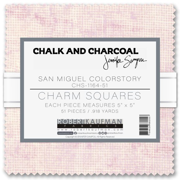 Jennifer Sampou Craie et Charbon San Miguel 51 Charme Carré 5 Pouces Pack Robert Kaufman Chs-1164-51