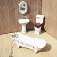 thumbnail image 3 of Ruiboury Miniature Bathtub Toilet Sink Mirror Set Addition For Mini House type 3 1Set, 3 of 6