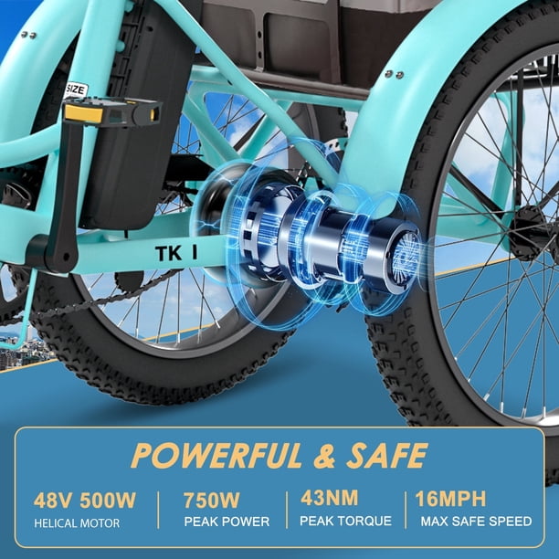 Tricycle Paniers Tricycle Adulte ARBGO 20 Pouces - Vélo 3 Roues Avec Paniers Pour Seniors Et