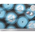 thumbnail image 3 of Soimoi Black Silk Fabric Gear Parts Hardware Print Fabric by the Yard 42 Inch Wide, 3 of 3