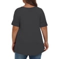 thumbnail image 4 of Timegard Womens Summer Tops Plus Size V-Neck Short Sleeve Comfy Long Tops Basic Tee Casual Loose Blouse, 4 of 7