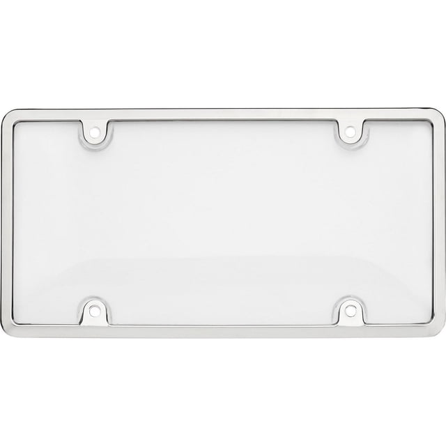 Cruiser Accessories Tuf Combo chrome and clear license plate shield with a chrome plated plastic frame and clear UV-resistant polycarbonate shield designed to protect and enhance standard 6 by 12 inch novelty or license plates, shown front-facing on a white background.