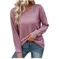 thumbnail image 1 of Timegard Hauts pour Femmes Col Rond Manches Longues Ample Couleur Unie Camisoles Automne Hiver Décontracté Hauts Amples, 1 of 9