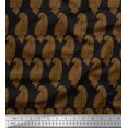 thumbnail image 1 of Soimoi Black polyester Crepe Fabric Brown Paisley Fabric Prints By Yard 52 Inch Wide, 1 of 3