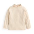 thumbnail image 1 of MeetoTime Girls Base Shirt Loose Solid Color Stretch Ruffled Long Sleeved Top 2-14 Years Kids Clothes, 1 of 2
