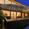 thumbnail image 1 of Gymax Outdoor 15' Double-Sided Patio Umbrella 48 Solar LED Lights Crank & Base Coffee, 1 of 9